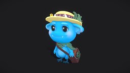 The Hovanets hat, indie, painted, bag, gamedev, game-ready, indiedev, brownie, gamready, character, handpainted, lowpoly, creature, stylized, animated, fantasy