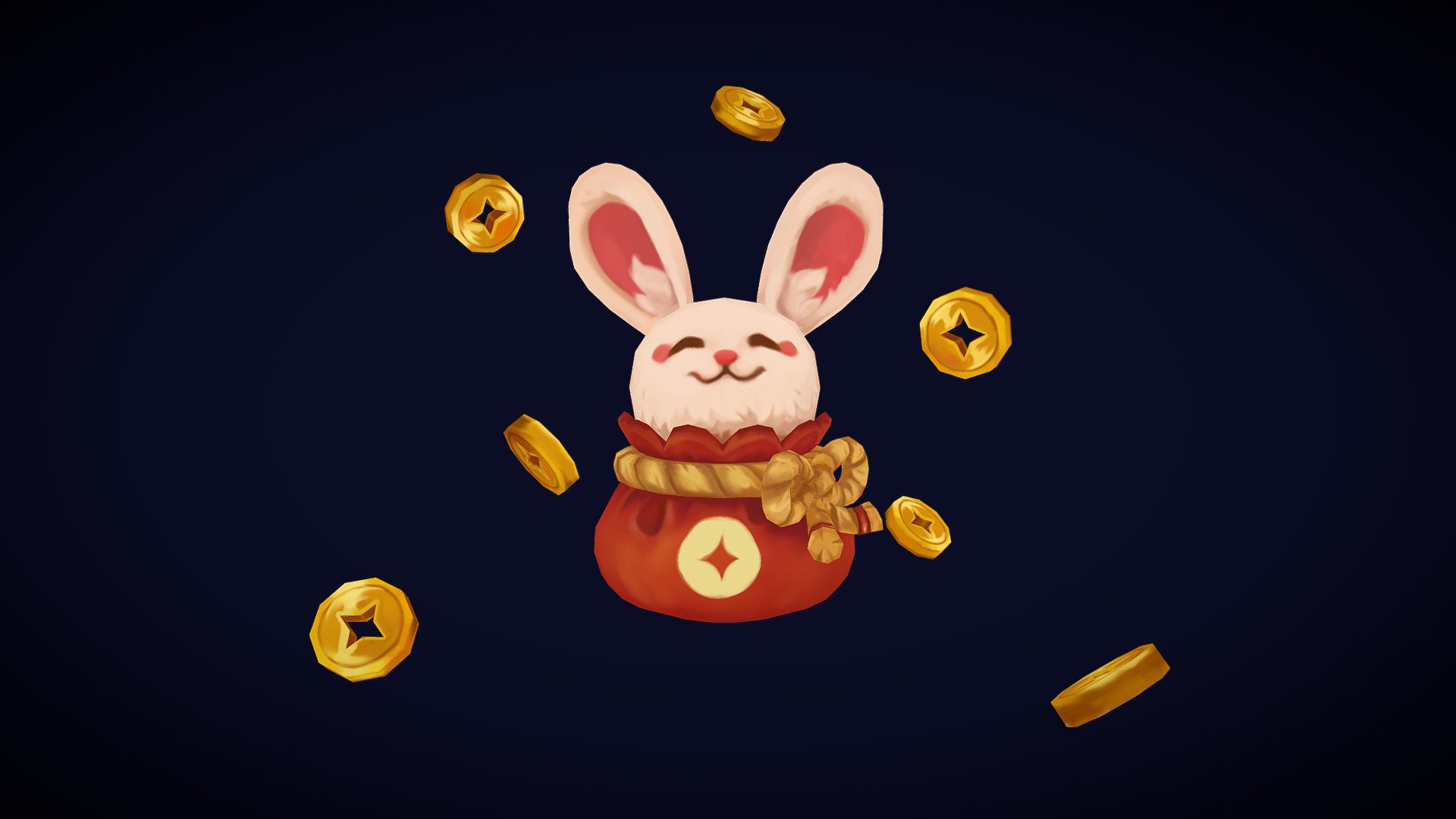 Happy Lunar New year! I hope the year of the rabbit will be a lucky one for you! 🧧🌟 - Rabbit New Lunar Year Handpaint 🐰 - 3D model by Sao My 🐸 (@ascended_sao) 3d model