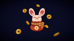 Rabbit New Lunar Year Handpaint 🐰 rabbit, handpaint, props, chinesenewyear, lunarnewyear, lunarnewyear2023