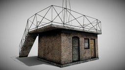 Old soviet radio tower. tower, train, soviet, russian, old, station, lowpoly, building, radio, industrial
