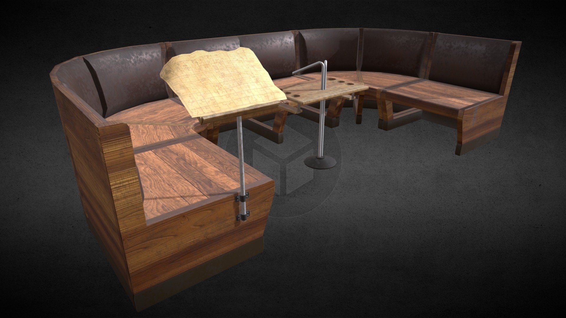 This bowling alley seatting bench with tables and score sheet is from a 3D environment that I made at Full Sail University. Revisiting this project I cleaned up some geometry, laid out new UVs, and gave the model new textures. I added dirt, fingerprints, and dust to the textures with substance painter generator effects. When I initially made this environment I barely scratched the surface of what I could produce with substance painter 3d model