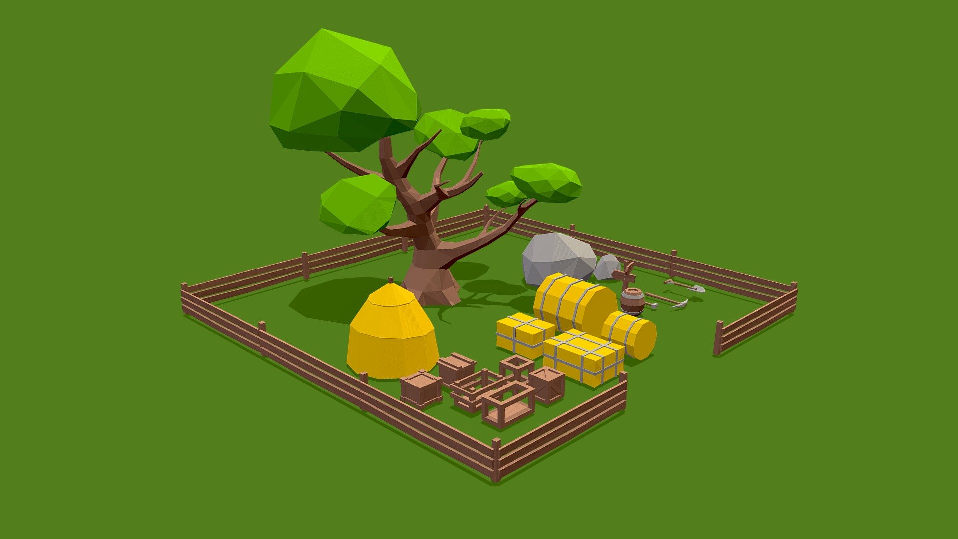 Small asset, easy to change colorssmall asset, easy to change colors - Low poly farm asset - Download Free 3D model by rakutin 3d model
