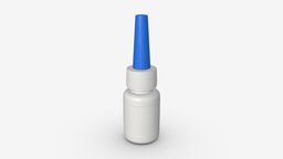 Plastic bottle for glue white, household, paper, craft, clean, glue, liquid, fix, sticky, adhesive, paste, 3d, pbr, design, bottle, container, plastic