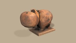 WOOD-MADE HIPPO sculpt, wooden, hippo, 3d-scan, store, diy, hippopotamus, photoscan, photogrammetry, scan, 3dscan, animal, wood, download