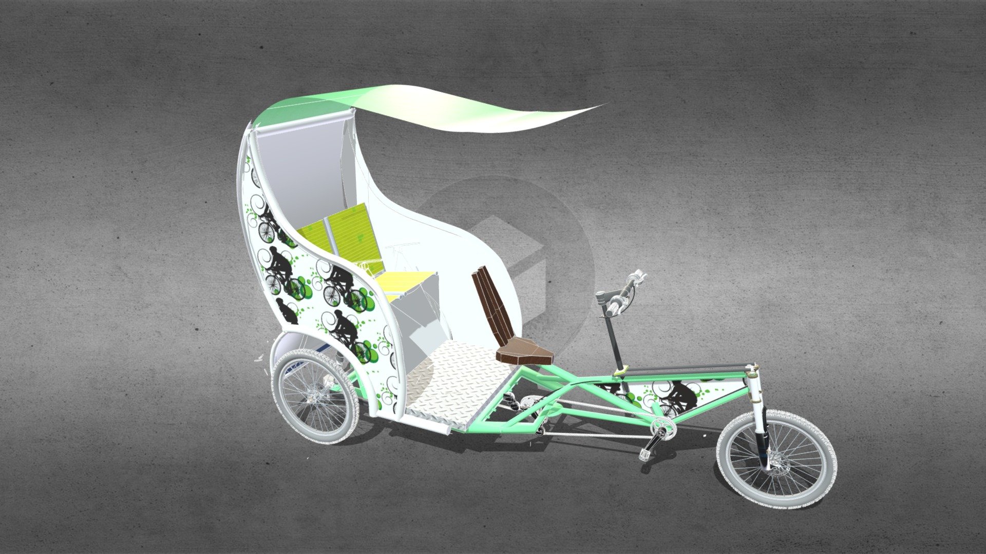 Lima - peru, tricycle for 2 passenger - Bicitaxi Lima-Peru - Download Free 3D model by Peru_cargo_bike 3d model