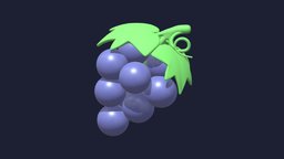 Grape Icon plant, food, fruit, purple, icon, fresh, grape, healty, 3d