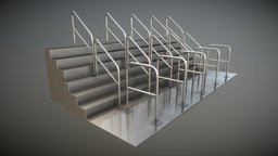 Stainless Steel Railings High and Low-Poly stairs, high-poly, railings, midpoly, railing, stainless-steel, vis-all-3d, 3dhaupt, low-poly, highpoly, gelaender-aus-edelstahl, edelstahl-gelaender, stainless-steel-banister, banister