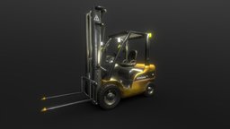Forklift low poly game asset