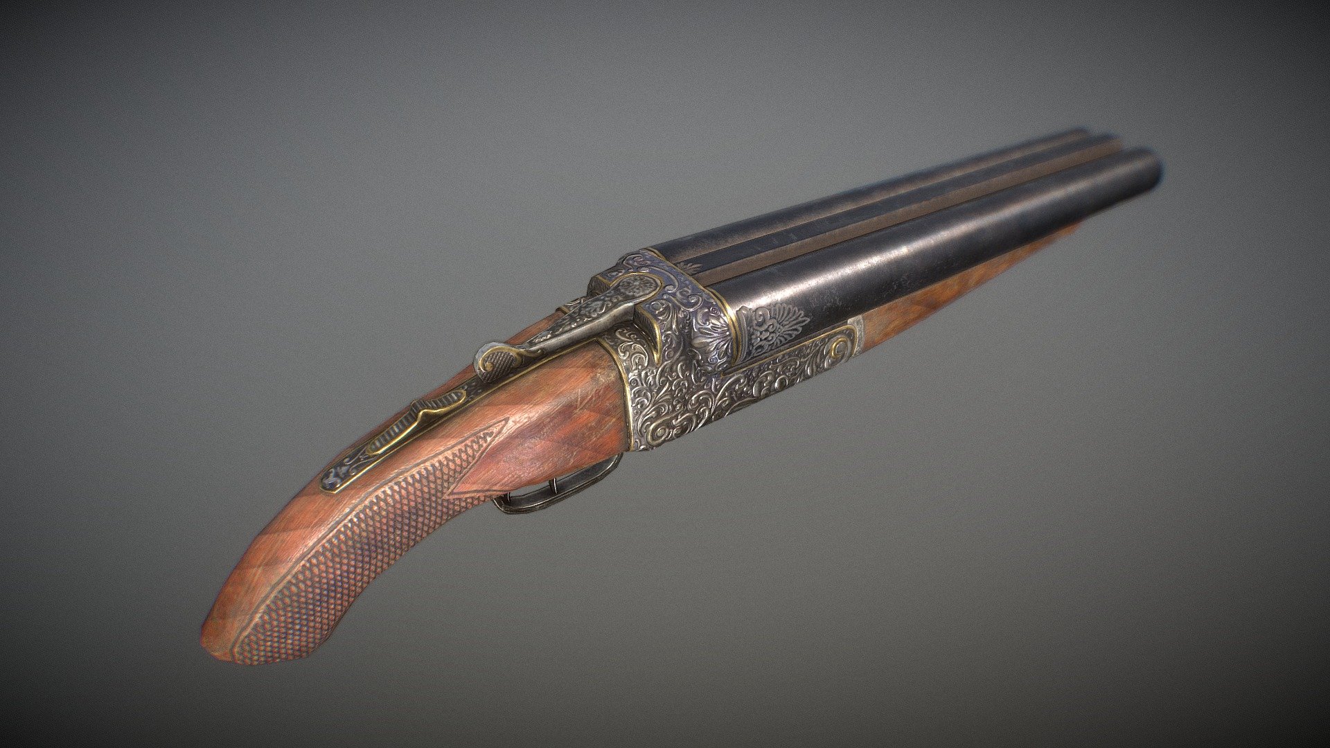 A Sawed-off shotgun from the old ages, game ready for a scene in Unreal engine or in Unity - Sawed-Off Shotgun - Buy Royalty Free 3D model by jespermolander3d 3d model