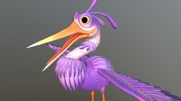 Heron_Bird bird, heron, cartoonbird, cartoon, lowpoly, heronbird