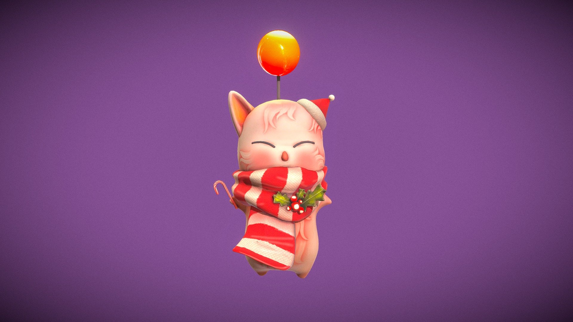 Lovingly made for the Beyond Extent Community Challenge &lt;3 - Christmas Moogle - 3D model by Ioana Oprisan (@ioanaoprisan) 3d model