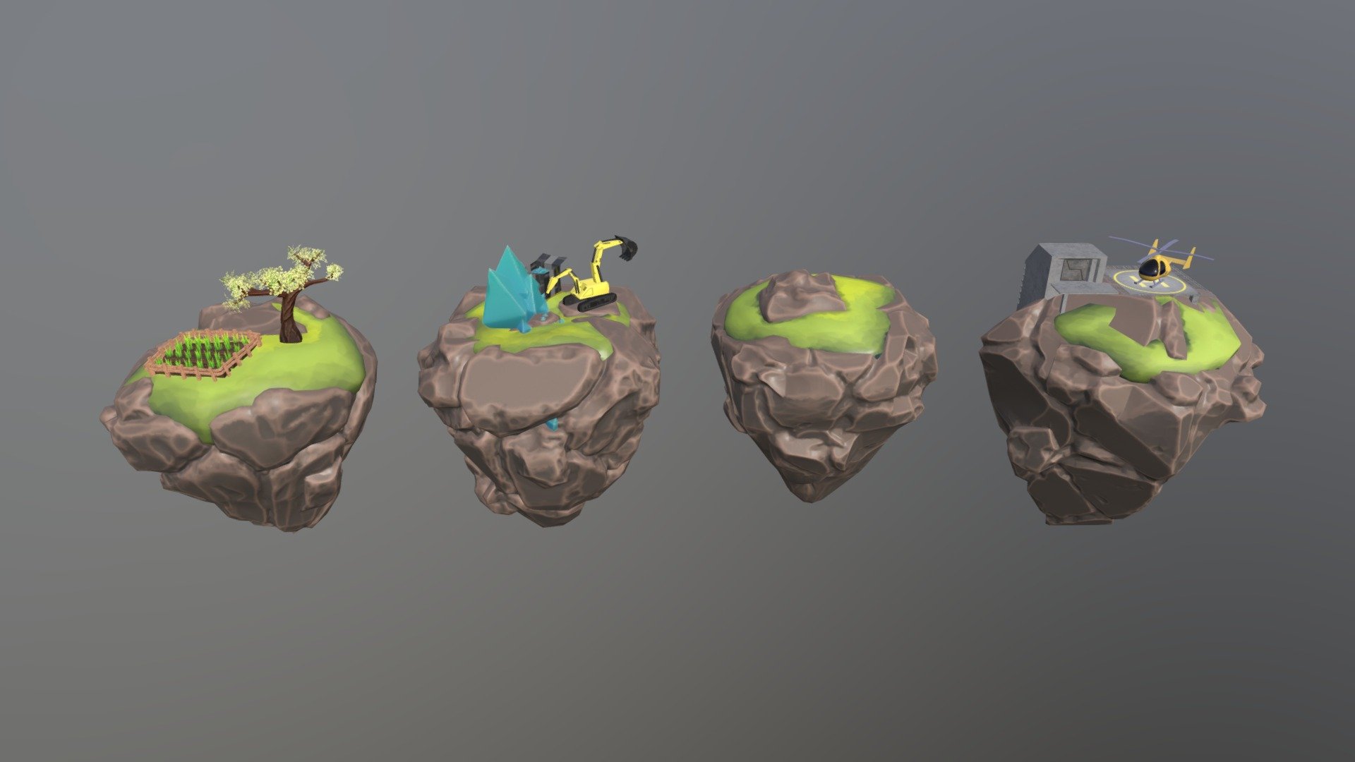 https://www.artstation.com/artwork/LeQPWw

Modular Flying Islands made using Blender &gt; Zbrush &gt; Substance workflow 3d model