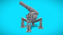 Animated Artillery Mech scene, eye, mechanic, mech, videogame, robotic, artillery, vr, physics, machine, movement, lowoly, asset, game, vehicle, lowpoly, gameart, scifi, car, animation, animated, gun, robot, rigged, highpoly