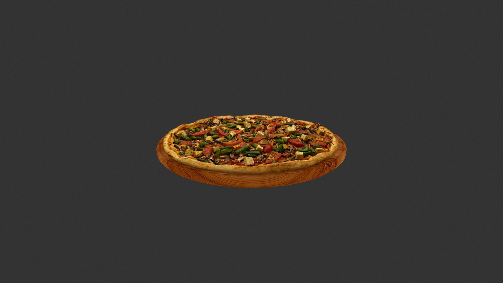 Cao Blanco Mushrooms Tomato Pizza - 3D model by alex.alexandrov.a 3d model