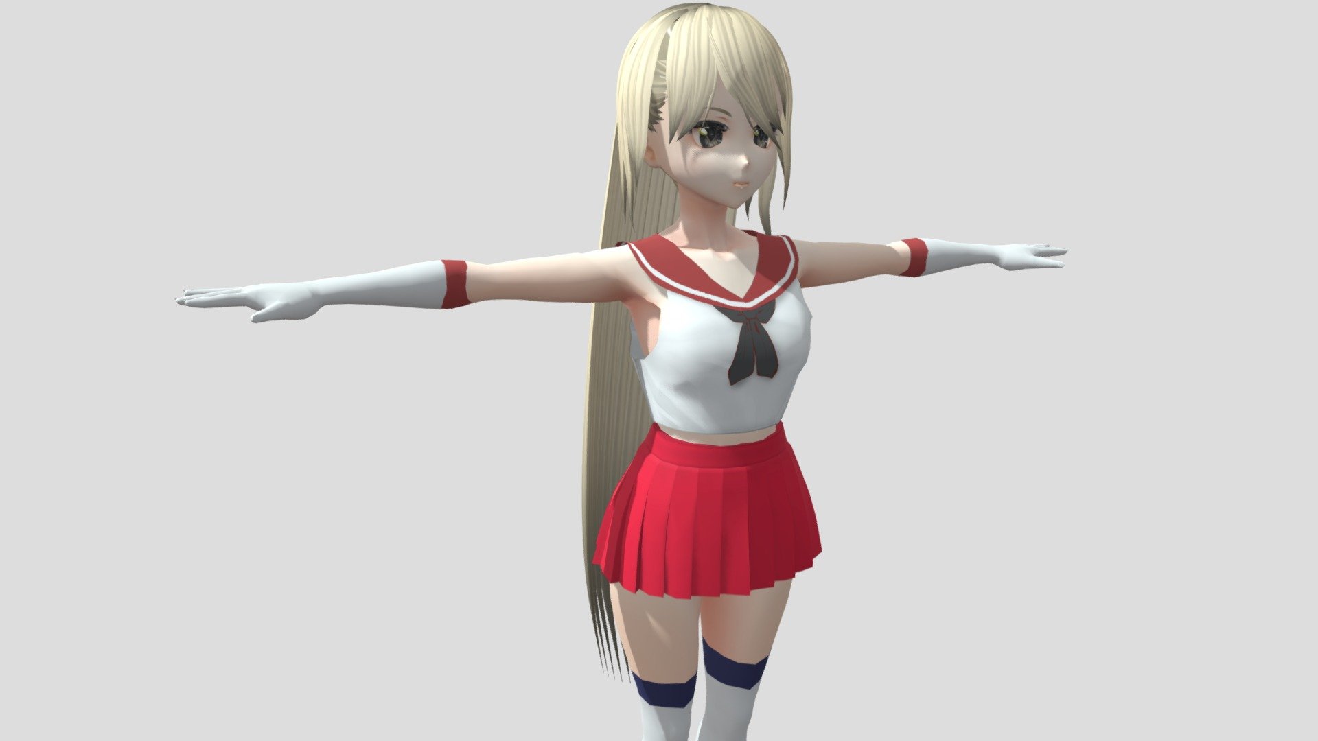 Model preview



This character model belongs to Japanese anime style, all models has been converted into fbx file using blender, users can add their favorite animations on mixamo website, then apply to unity versions above 2019



Character : Elda

Verts:20168

Tris:28434

Fifteen textures for the character



This package contains VRM files, which can make the character module more refined, please refer to the manual for details



▶Commercial use allowed

▶Forbid secondary sales



Welcome add my website to credit :

Sketchfab

Pixiv

VRoidHub
 - 【Anime Character / alex94i60】Elda (Sailor V2) - Buy Royalty Free 3D model by 3D動漫風角色屋 / 3D Anime Character Store (@alex94i60) 3d model