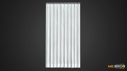 [Game-Ready] White Pleated Curtains