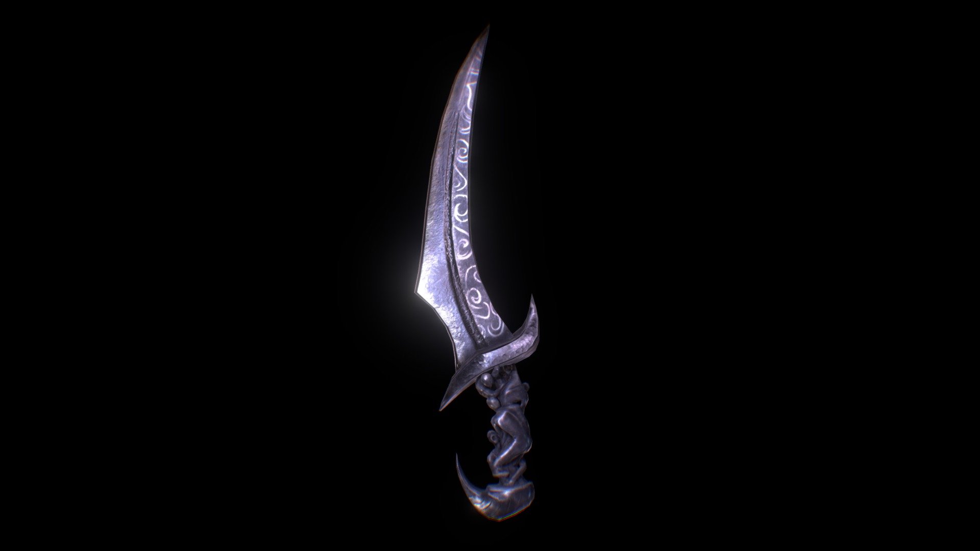 The Blade of Woe for The Elder Scrolls Renewal: Skyblivion - 3.9k tris. I am often skeptical about spiky fantasy weapon designs, but boy was the talented Roberto Gatto's concept art too sexy to resist. The crawling tormented souls motif represent lives taken by this dreaded dagger 3d model