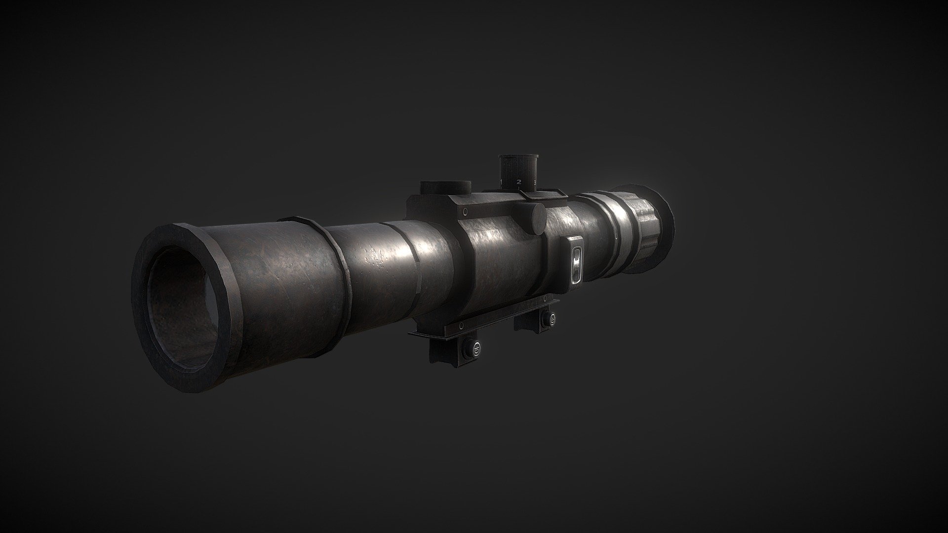 Sniper scope loosely based off the scope bused on the Russian Dragunov SVD rifle.

Modelled in Maya and textured in Substance Painter - Sniper Scope - 3D model by FWTeastwood 3d model