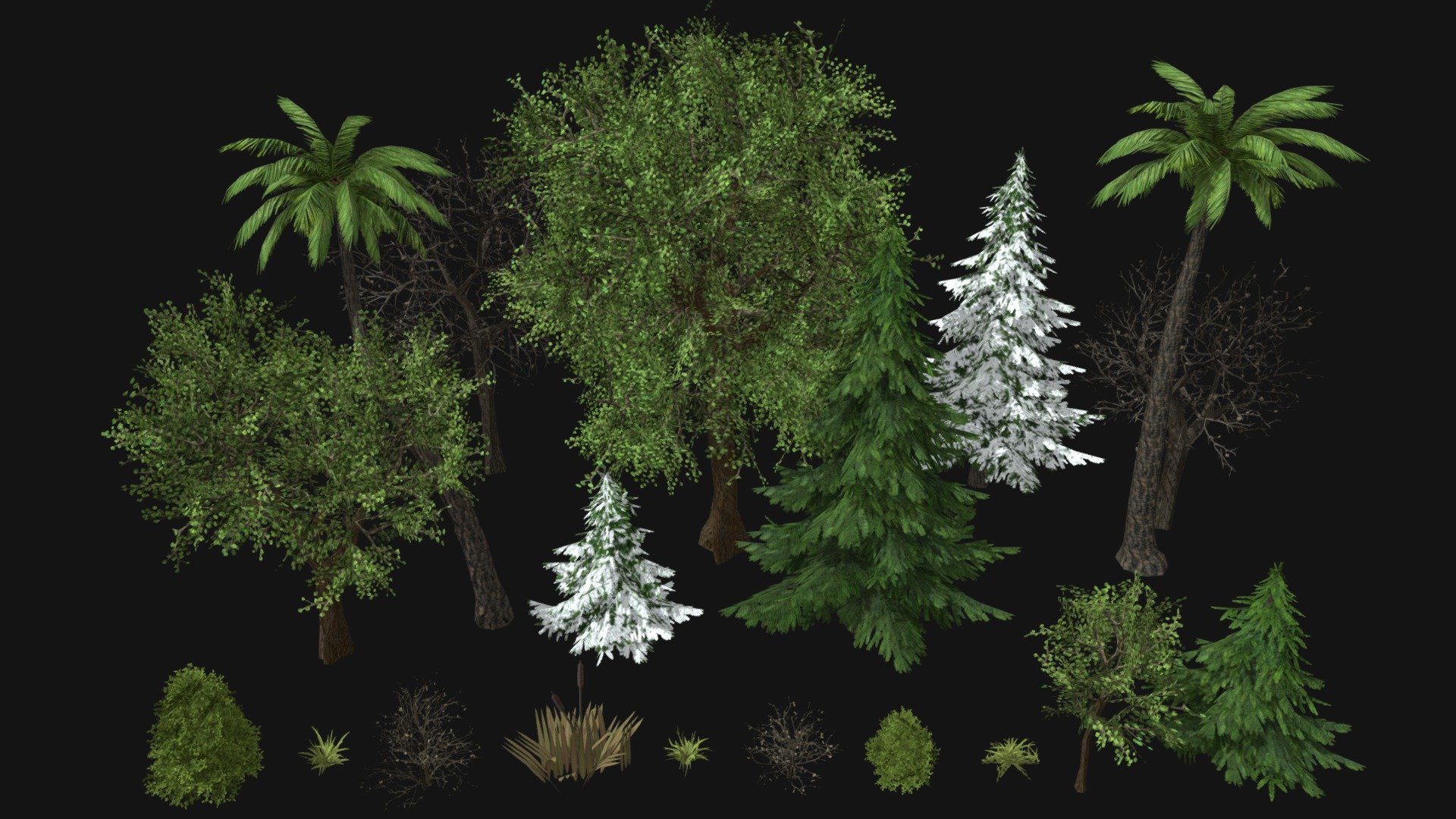 Looking for a comprehensive collection of 3D models to enhance your gaming or real-time projects? Look no further than this incredible bundle of Trees, Fir Trees, Palm Trees, Bushes, Swamp, and Grasses! With a range of vegetation options to choose from, this bundle is designed to help you create immersive and realistic environments that will captivate your audience. Whether you’re working on a new game or a 3D visualization project, these models are perfect for adding depth and realism to your scenes. So why wait? Get your hands on this amazing bundle today and start bringing your creative vision to life! - Plant- Vegetation Pack LowPoly - Buy Royalty Free 3D model by Xylla 3d model