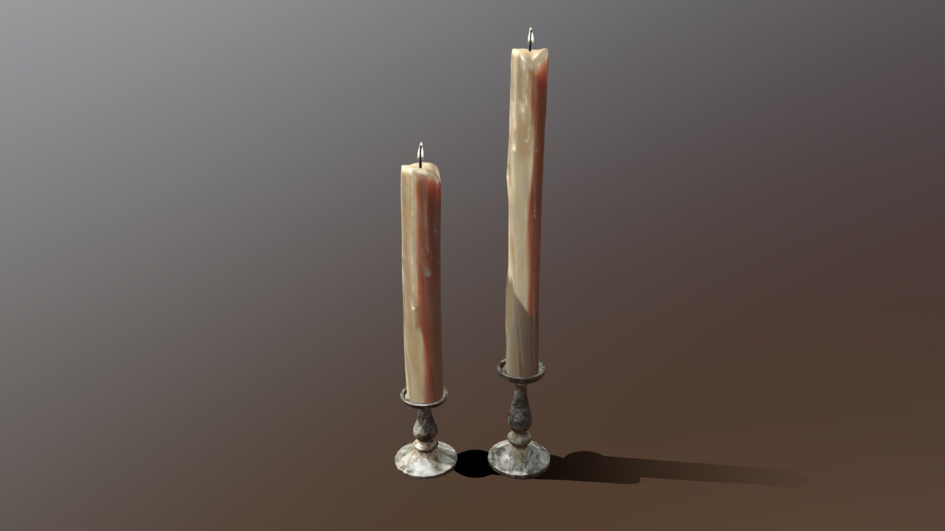 Lilac Marble CandleSticks 3D Model. This model contains the Lilac Marble CandleSticks itself 

All modeled in Maya, textured with Substance Painter.

The model was built to scale and is UV unwrapped properly. 

Contains TWO (2) Texture Sets: One for the candle and one for the Candle Holder  

⦁   9048 tris. 

⦁   Contains: .FBX .OBJ and .DAE

⦁   Model has clean topology. No Ngons.

⦁   Built to scale

⦁   Unwrapped UV Map

⦁   4K Texture set

⦁   High quality details

⦁   Based on real life references

⦁   Renders done in Marmoset Toolbag

Polycount: 

Verts 4596

Edges 9172

Faces 4588

Tris 9048

If you have any questions please feel free to ask me 3d model