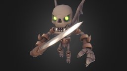 Poly HP skeleton, undead, unity, gameasset
