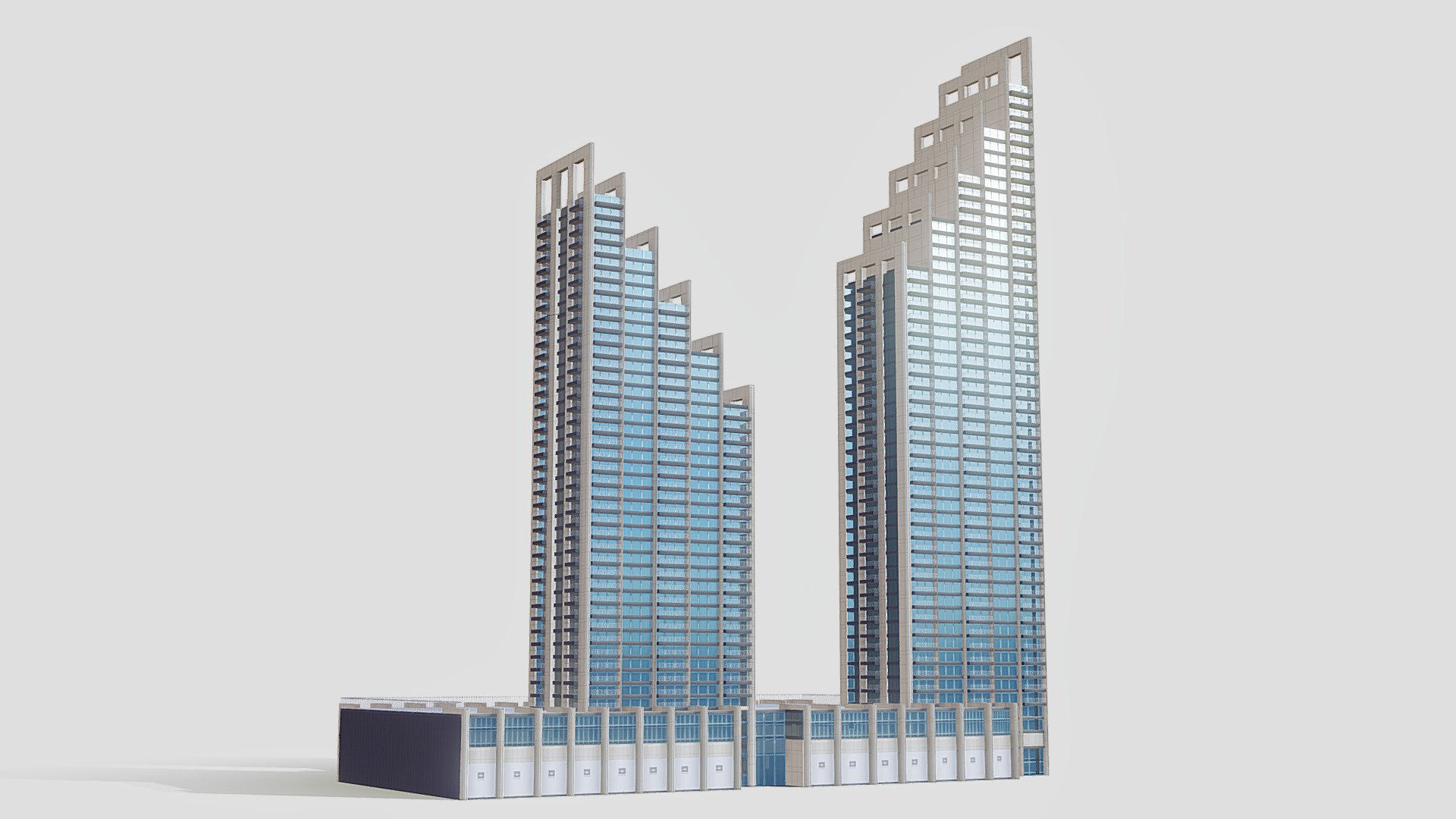 BLVD heights - Boulevard Heights - Dubai - Buy Royalty Free 3D model by 1Quad (@1.Quad) 3d model