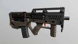 SMG (GHK Bullpup) rifle, airsoft, ghk, conversion, submachinegun, g5, weapon, hardsurface, gun, smg