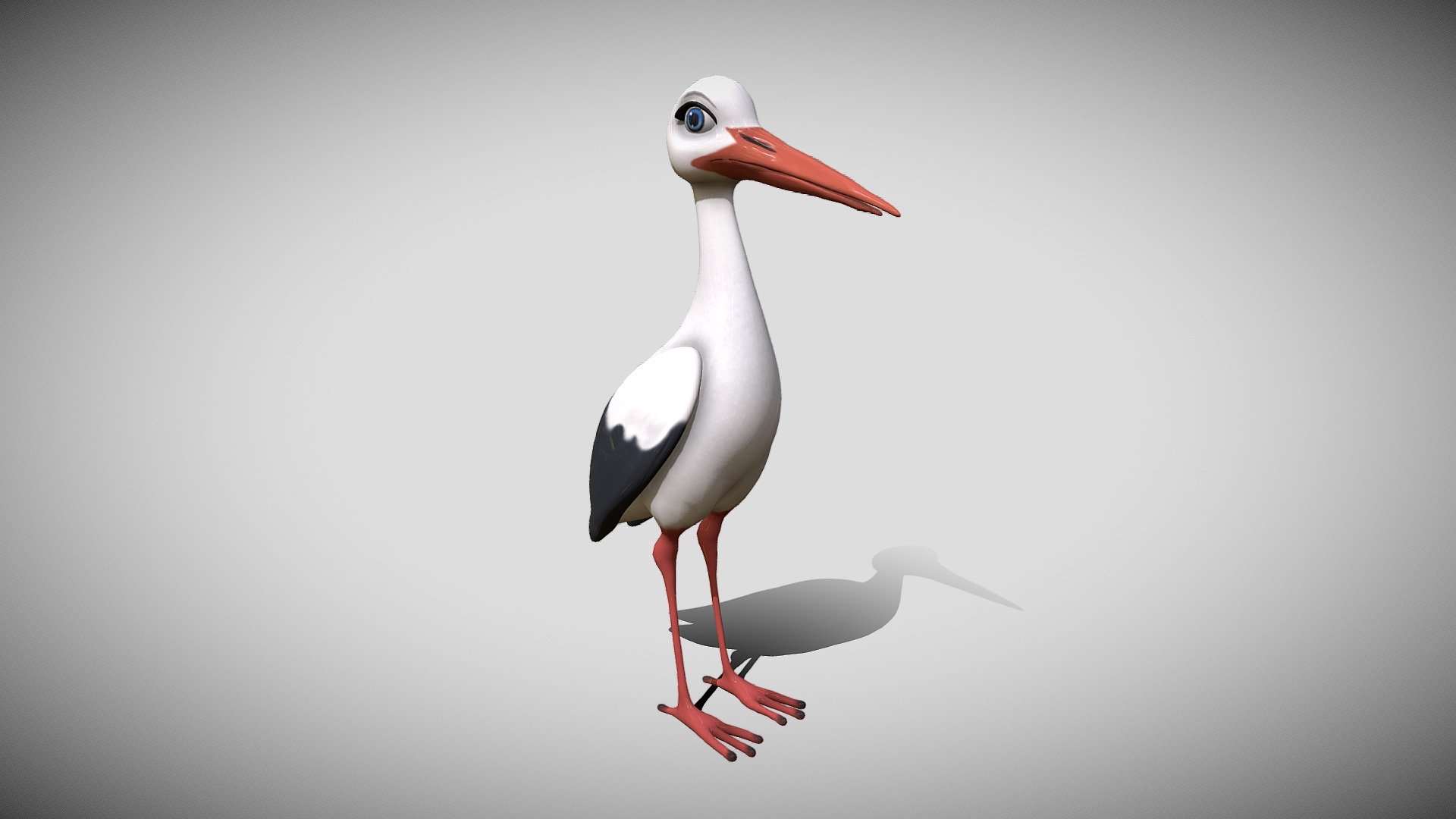 Model of cartoon stork

originaly modeled with Zbrush 4r7

Features

-Model is completly unwrapped -Rigged with SKin modifier and CAT -Lowpoly model -Layered scene (lights,rigg,mesh) -Easy to animate -Optimal Vray settings -Hi ress textures -

Package

-Textures / Tiff format - 4k ressolution (diff, NM) -Models FBX,OBj and 3DS multy formats -Scenes - 3ds max scene (2012,2015) and Zbrush project

Preview images has rendered with Vray 3.0.0, snece have same render setting as u can see on preview, just open and render, BG colour can be easely changed

Model have real world scale

I hope u like it ! For more models just click on my name and browse library - cartoon stork - Buy Royalty Free 3D model by 3DAnvil 3d model
