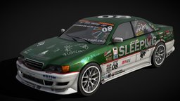 Toyota Chaser TourerV japan, turret, toyota, drift, tuning, racecar, game-ready, jdm, livery, chaser, streetracing, game, vehicle, car, cinema4d, free, street, download, driftcar, tourerv