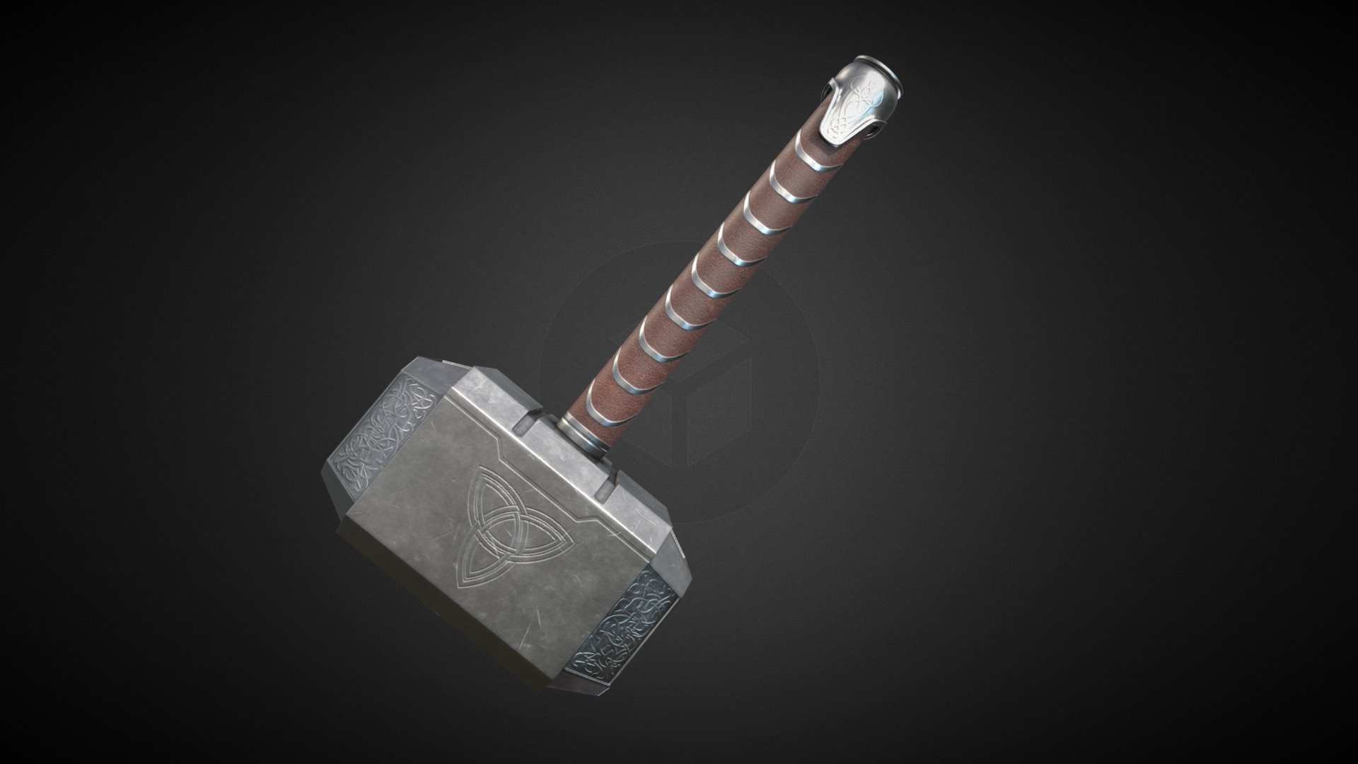 3D model of Mjolnir, Thor's hammer. Contains 4k textures in .jpg format.

Download size: 18 MB

Modeled &amp; textured in Blender 2.91.

If you plan to use it somewhere please credit the author, that's all I ask 3d model