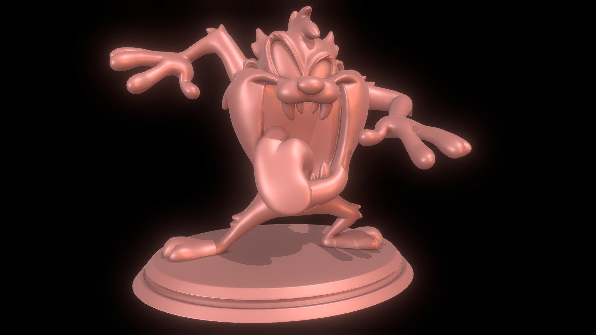 Classic Character. See the model colored here https://www.deviantart.com/sillytoys/art/Tasmanian-Devil-Looney-Tunes-3D-print-model-918912976 - Tasmanian Devil - Looney Tunes 3D print model - Buy Royalty Free 3D model by SillyToys 3d model