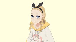 Lycoris Recoil animegirl, blender, blender3d