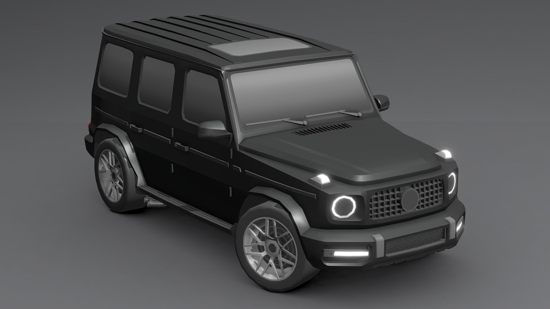 Mercedes- Benz G- Class Low-poly 3D.





You can use these models in any game and project.




This model is made with order and precision.




The color of the body and wheels can be changed.




Separated parts (body. wheel).




Very low poly.




Average poly count: 10/000 Tris.




Texture size: 128/256 (PNG).




Number of textures: 2.




Number of materials: 2.




format: fbx, obj, 3d max.




 - Mercedes- Benz G- Class Low-poly 3D - Buy Royalty Free 3D model by Sidra (@Sidramax) 3d model