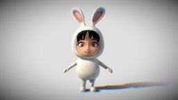 Cartoon rabbit rabbit girl cartoon of children