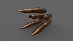 Low bullet, high-poly, game-ready, sleeve, weapon, low-poly, lowpoly, free, highpoly, gameready