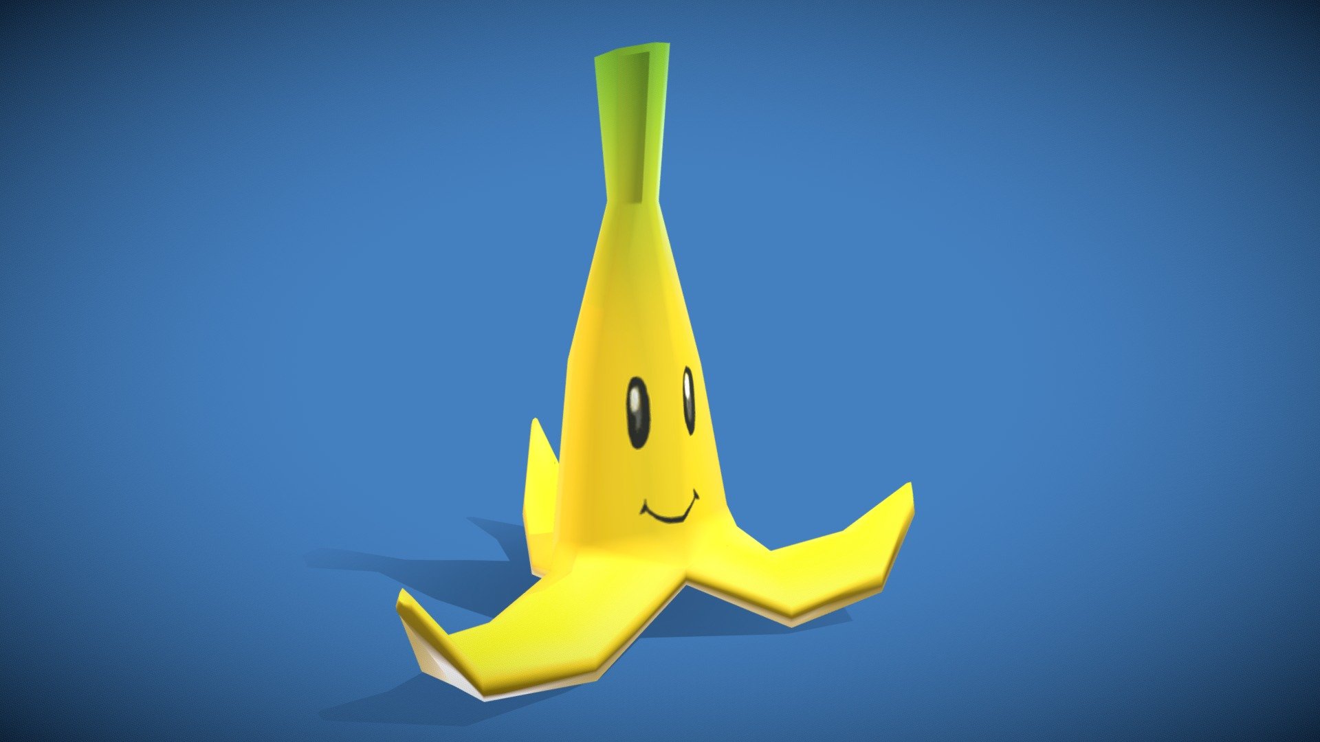 This is a Mario Bros low poly banana 3D model. That will enhance detail to any of your rendering projects. The model has a fully textured and detailed design that allows for close-up renders, and was originally modeled,texturized with UVs in Autodesk Maya 2018 and rendered with Arnold. . It very cute model,it is very colourful.

This model can be used for any type of work as: low poly or high poly project, videogame, render, video, animation, film…This is perfect to use like a part of car race scene or mario game simulation, for a postcard image with other decoration such as another mario characters or karts… Also you can print it such as 3d sculpture.

This contains a .fbx. and all the textures.

I hope you like it, if you have any doubt or any question about it contact me without any problem! I will help you as soon as possible, if you like it I will aprecciate if you could give your personal review! Thanks! - MarioBros Banana - Buy Royalty Free 3D model by Ainaritxu14 3d model
