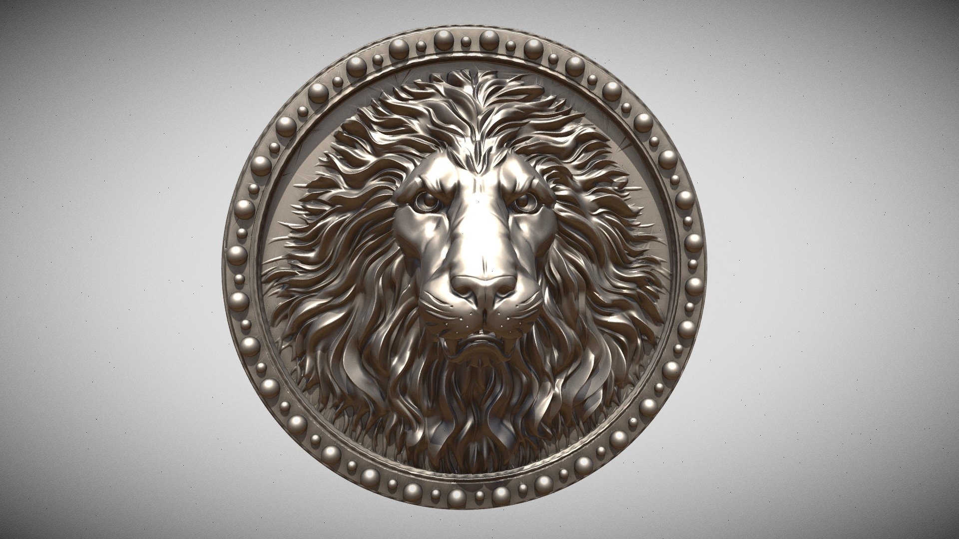 The zodiac medallion - LION. BAS-RELIEF. Can be used for casting as an independent element of jewelry, - a pendant, and for home decor, if you print it in a larger size.
The model has a high resolution and you can enlarge it as you need. the original size of the model is 40mm.

Model geometry is mesh (polygonal),this is not a Nurbs geometry.
It is designed for printing and casting and technically cannot be converted to NURBS geometry 3d model