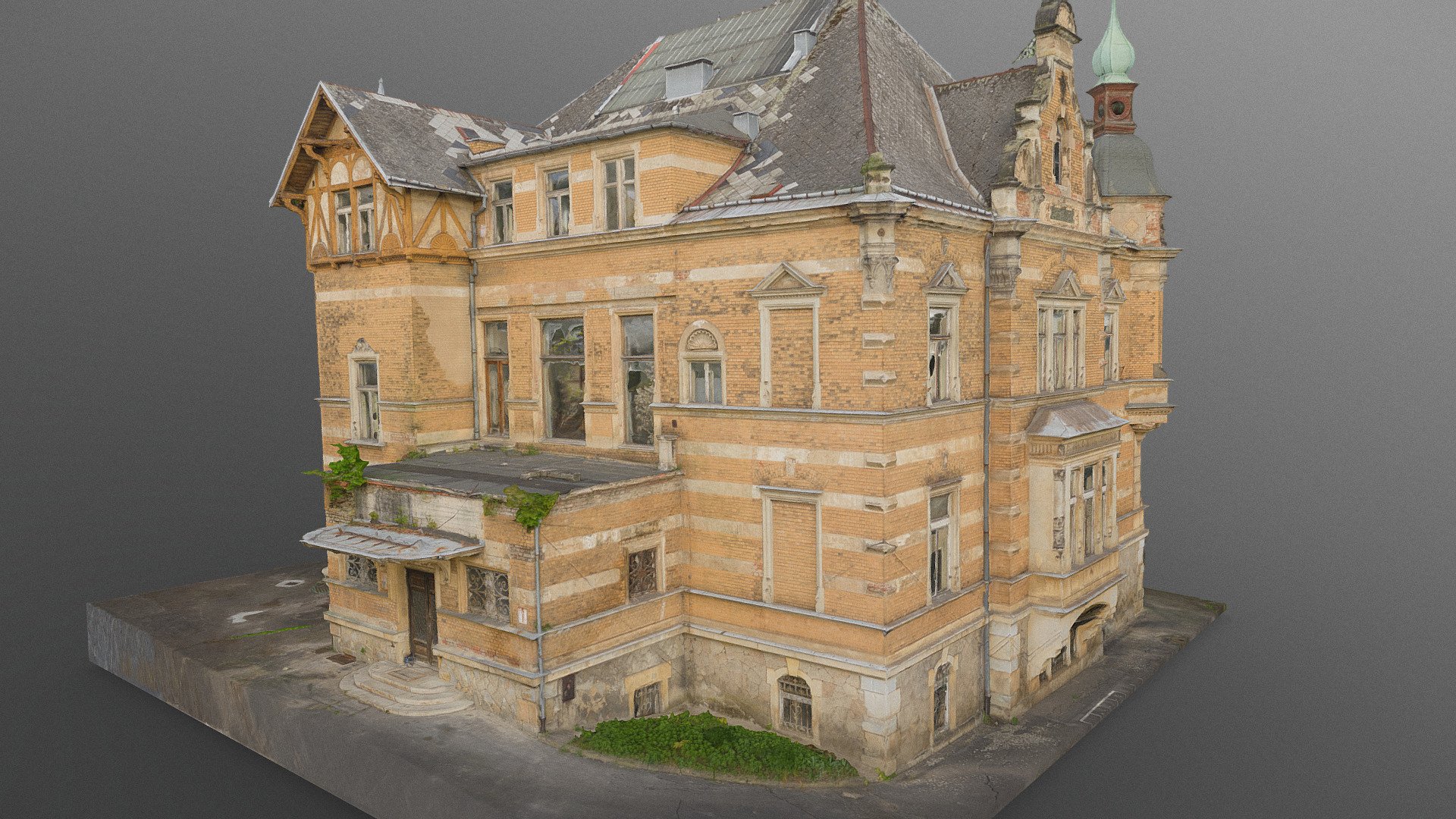 Old former child cildren abandoned orphanage Historic old classic classical german19th 20th century ruined derelict abandoned asylum house villa building cracked concrete facade scene 3D model 

photogrammetry scan (350x36MP), 5x8K texture +HD normals - contact me for source photos or re-exports - Abandoned orphanage ruin - Buy Royalty Free 3D model by matousekfoto 3d model