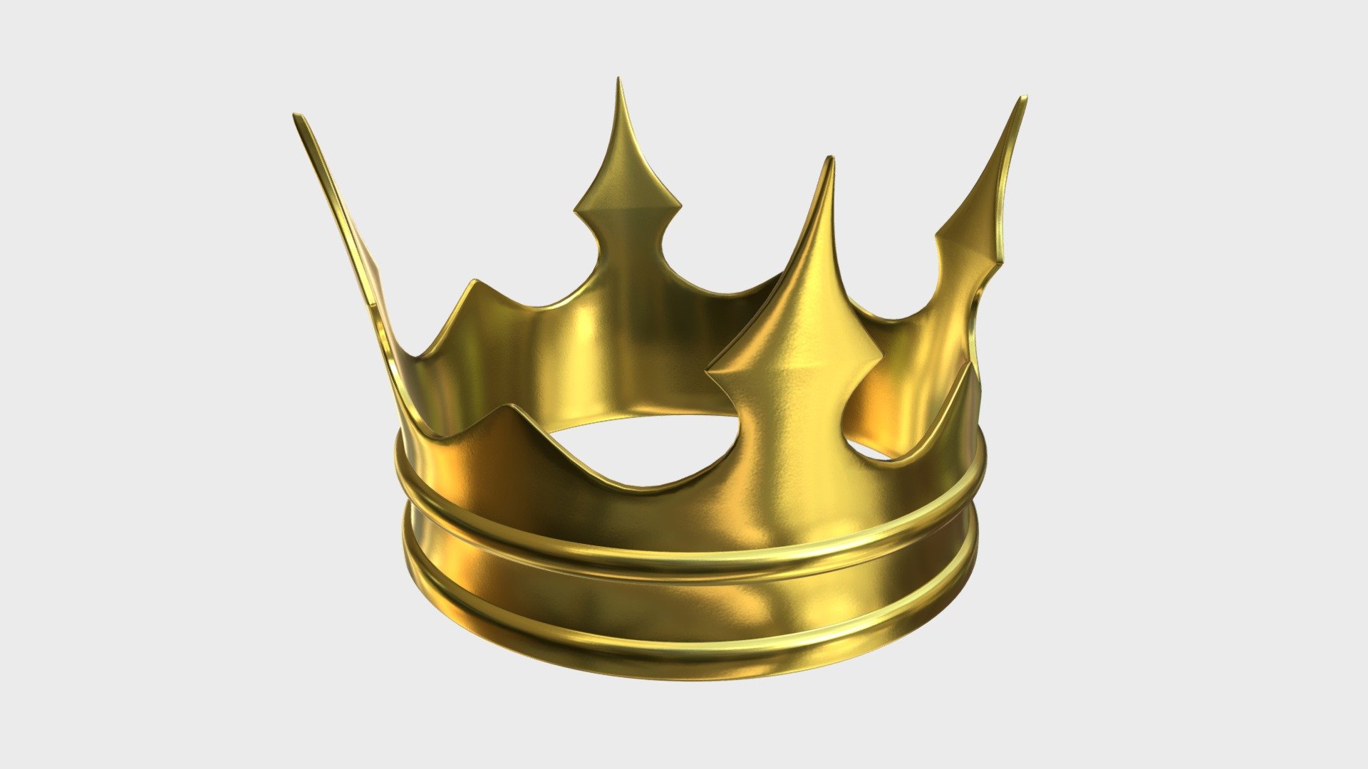 === The following description refers to the additional ZIP package provided with this model ===

Gold crown 3D Model, nr. 11 in my collection. Production-ready 3D Model, with PBR materials, textures, non overlapping UV Layout map provided in the package.

Quads only geometries (no tris/ngons).

Formats included: FBX, OBJ; scenes: BLEND (with Cycles / Eevee PBR Materials and Textures); other: png with Alpha.

1 Object (mesh), 1 PBR Material, UV unwrapped (non overlapping UV Layout map provided in the package); UV-mapped Textures.

UV Layout maps and Image Textures resolutions: 2048x2048; PBR Textures made with Substance Painter.

Polygonal, QUADS ONLY (no tris/ngons); 12880 vertices, 12880 quad faces (25760 tris).

Real world dimensions; scene scale units: cm in Blender 3.1 (that is: Metric with 0.01 scale).

Uniform scale object (scale applied in Blender 3.1) 3d model