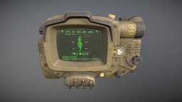 Pip Boy 3000 Mark IV iv, computer, mark, gadget, fan, prop, vintage, post-apocalyptic, electronic, item, pipboy, tool, science, 3000, fallout4, game, low, poly, radio
