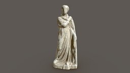 Polyhymenia LowPoly Stylized sculpt, greece, antique, statue
