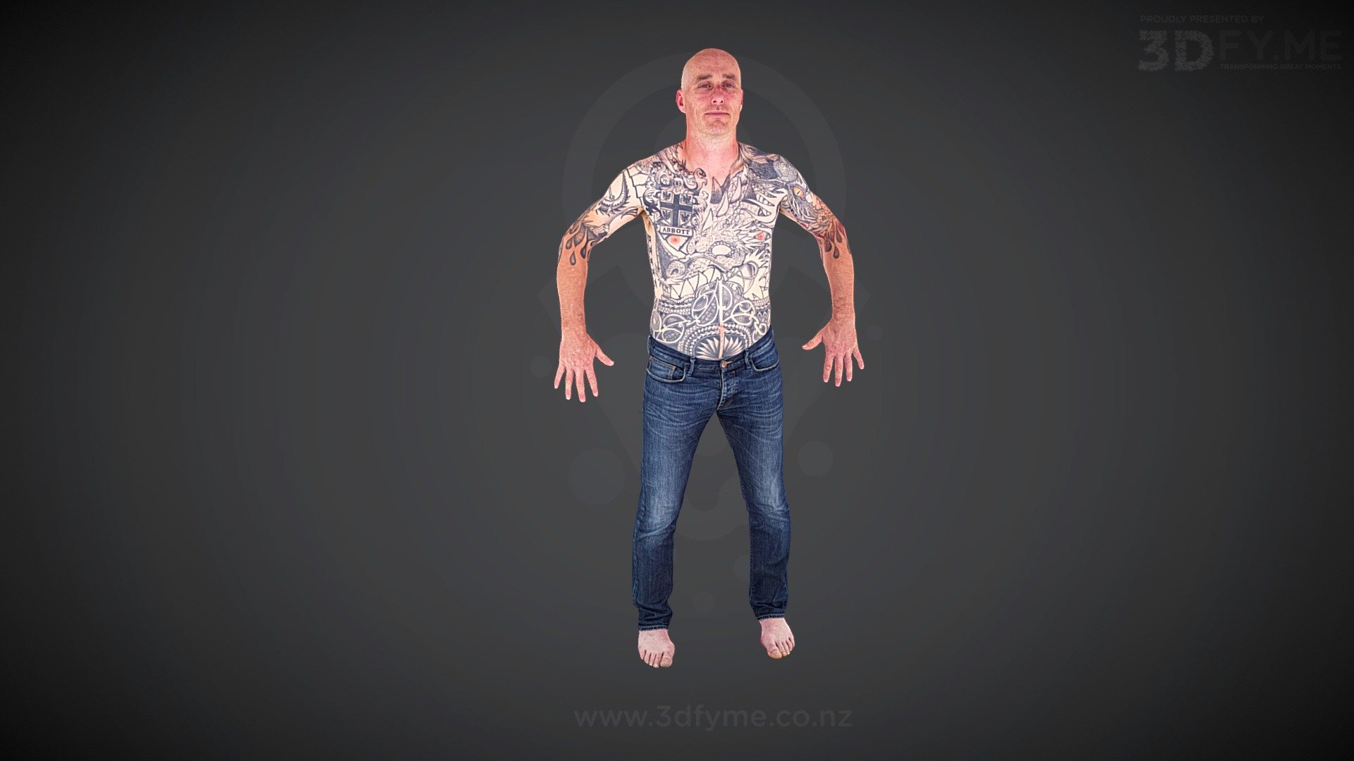 Photogrammetry scan, 140 pics (8 MP), decimated to 80k, texture re-projected (raw diffuse map, 8k) - Steve / Underground Arts Tattoo Studio - 3D model by 3Dfy.me New Zealand (@smacher2016) 3d model