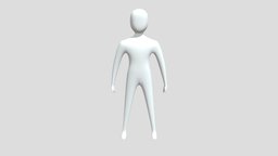 Human WIP body, humanoid, wip, firstmodel, low-poly, lowpoly, human