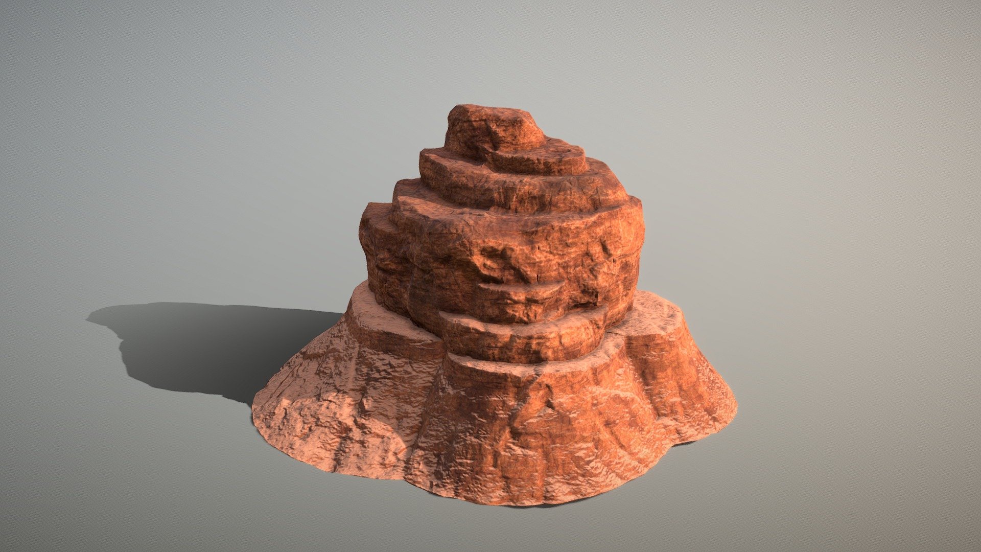 A large weathered desert cliff thats been darkened by the sun and partially covered with sand

Includes


Three Lods: High 13k poly, Medium 6k poly, and, Low 3k poly
4k PBR textures: Albedo, Normal, Roughness, and, Ambient Occlusion
 - Desert Cliff 6 - Download Free 3D model by WireframeArt 3d model