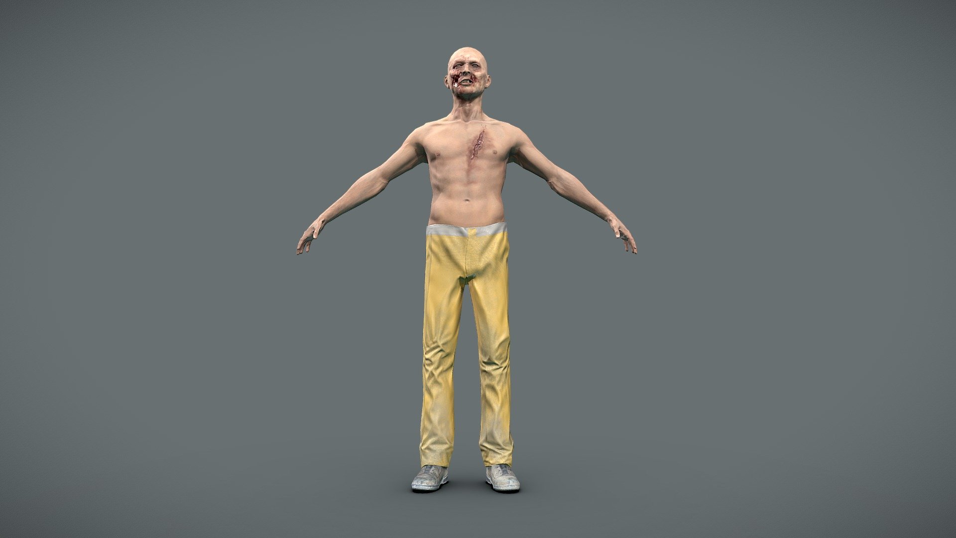 Zombie - Game ready model

PBR Textures 

Body 2k

Head 1k

Model only - no rigging - Zombie Male 2 - Buy Royalty Free 3D model by l0wpoly 3d model