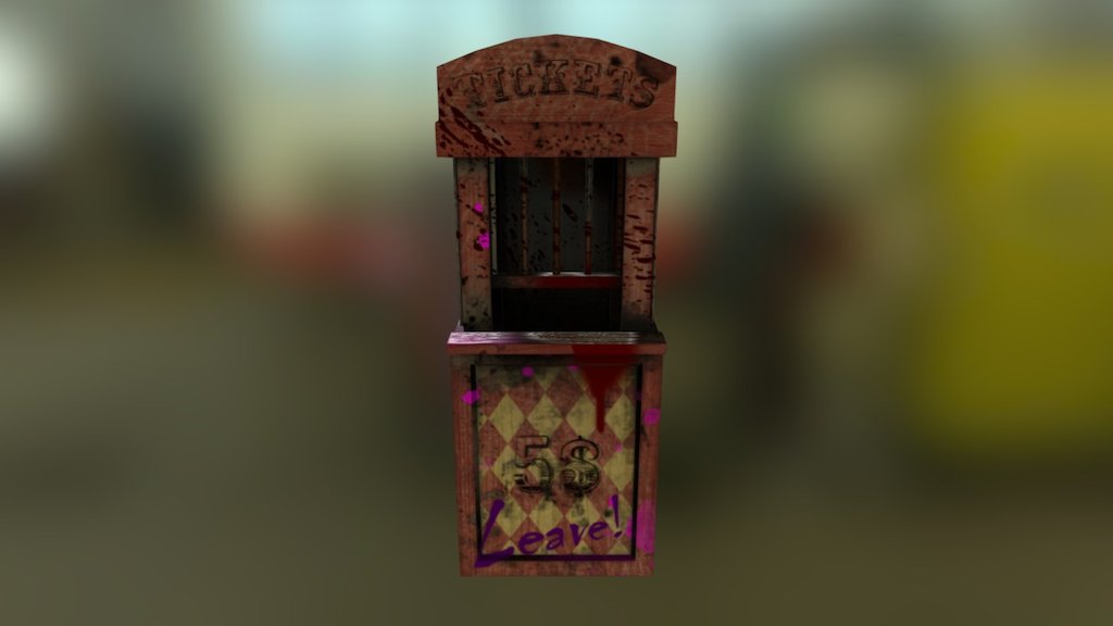 A ticket booth for my carnival scene - Ticket Booth - 3D model by jespermolander3d 3d model
