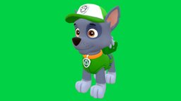 Rocky dog, puppy, best, pawn, patrol, canine, rocky, pawpatrol, character, 3d, download