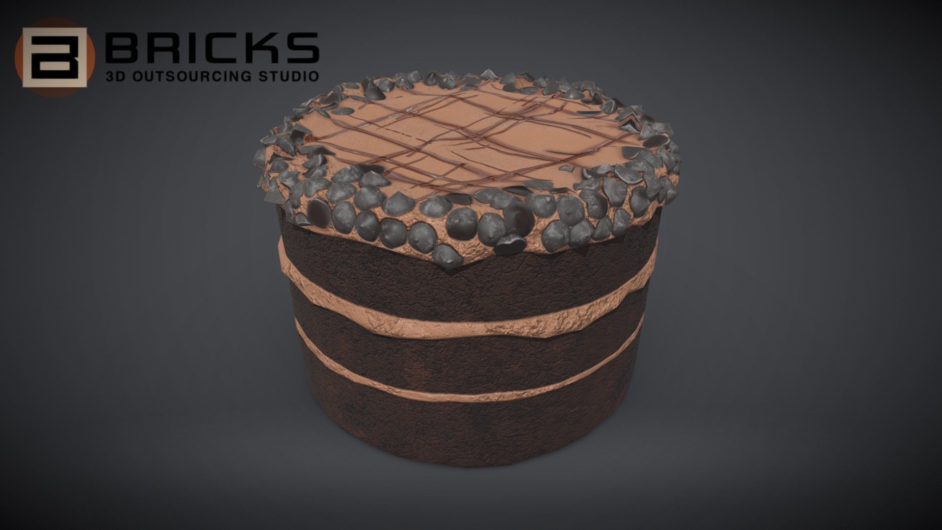 PBR Food Asset:
ChocolateGateau
Polycount: 1564
Vertex count: 784
Texture Size: 2048px x 2048px
Normal: OpenGL

If you need any adjust in file please contact us: team@bricks3dstudio.com

Hire us: tringuyen@bricks3dstudio.com
Here is us: https://www.bricks3dstudio.com/
        https://www.artstation.com/bricksstudio
        https://www.facebook.com/Bricks3dstudio/
        https://www.linkedin.com/in/bricks-studio-b10462252/ - ChocolateGateau - Buy Royalty Free 3D model by Bricks Studio (@bricks3dstudio) 3d model
