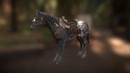 Combat Horse 4 (PBR, 2K, ANIM) horse, fantasy