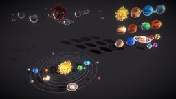 Cartoon Solar System solarsystem, prop, collection, solarroof